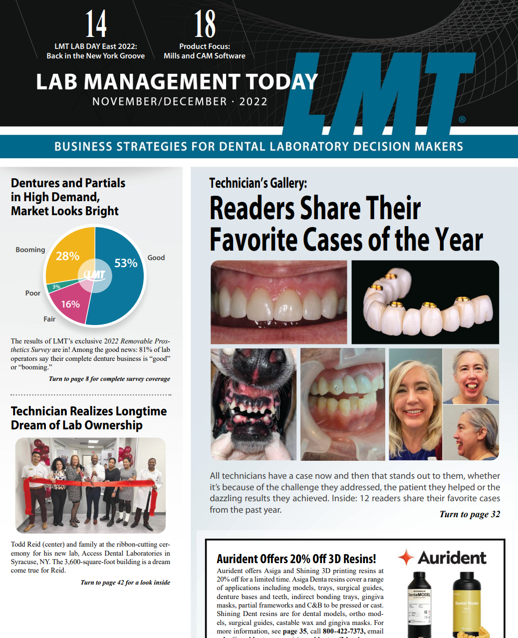 Bertram Dental Lab's involvement in Lab Management Today! November/December 2022